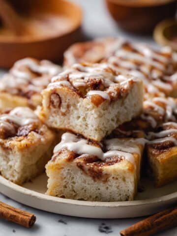 Cinnamon Brown Butter Focaccia with Vanilla Icing Recipe