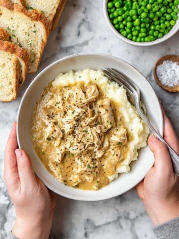 Creamy Chicken and Gravy Over Mashed Potatoes Recipe