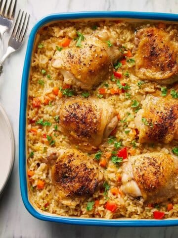 No-Peek Chicken with Rice and Vegetables in Creamy Mushroom Soup Recipe