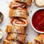 Homemade Stromboli with Cheesy Meat Filling Recipe