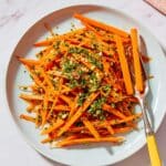 Herby Carrot Salad with Pistachios and Tahini Dressing Recipe