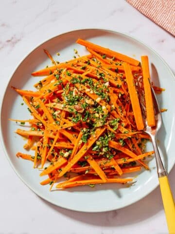 Herby Carrot Salad with Pistachios and Tahini Dressing Recipe