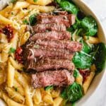 Steak Pasta with Creamy Garlic Sauce Recipe