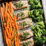 Sheet Pan Salmon Dinner with Broccoli and Carrots Recipe