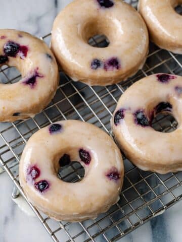 Baked Blueberry Donuts with Vanilla Glaze Recipe