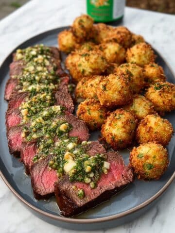 Crispy Potato Croquettes with Blackened Cajun Ribeye Steaks and Honey Butter Recipe