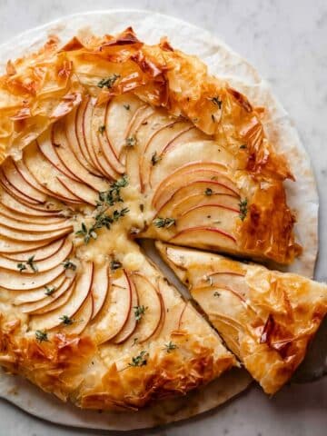 Apple Brie Phyllo Galette with Honey & Thyme Recipe