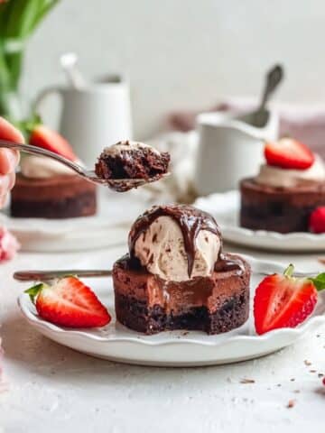 Chocolate Strawberry Brownie Lava Cakes Recipe