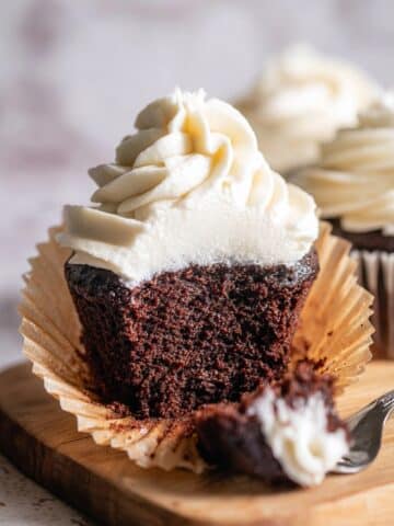 Chocolate Pumpkin Fudge Cupcakes with Light Cream Cheese Frosting Recipe