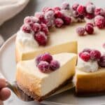 Eggnog Cheesecake with Sugared Cranberries Recipe