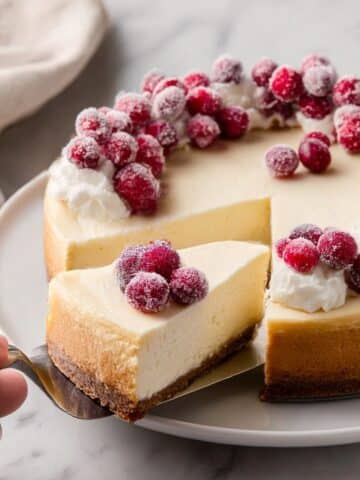 Eggnog Cheesecake with Sugared Cranberries Recipe