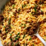 Ground Beef Orzo (Greek Manestra Recipe) Recipe