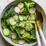Butter Lettuce Salad with Snap Peas, Cucumber, Radishes, and Green Goddess Dressing Recipe