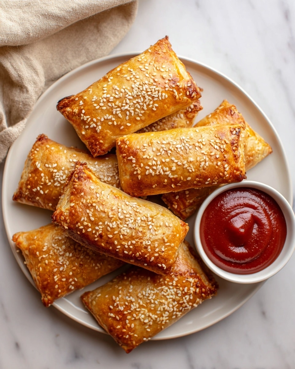 Golden Baked Chicken Pizza Pockets Recipe - Recipe Image