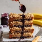 Blueberry Banana Bread with Streusel Topping and Glaze Recipe