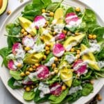 Spring Salad with Watermelon Radishes, Cucumbers, Peas, Goat Cheese, and Dill Recipe