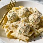Lemony Chicken Ricotta Meatball Pasta Bake Recipe