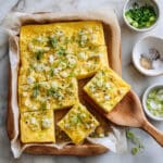 Sheet Pan Eggs with Cottage Cheese, Feta, and Fresh Herbs Recipe