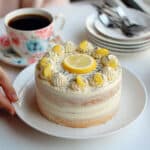 Easy Lemon Birthday Cake with Poppy Seeds and Cream Topping Recipe