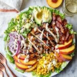 Rosemary Chicken and Peach Salad with Crispy Bacon and Balsamic Dressing Recipe